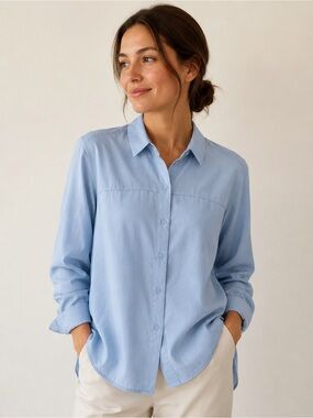 Zara Light Blue women’s Button-Down Shirt